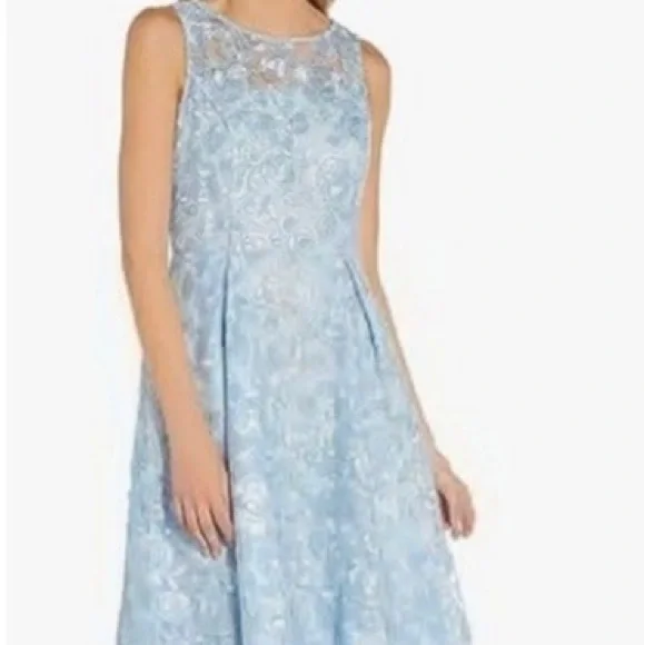 NWT Adrianna Papell ladies Lace Tea Length Dress size 4 - Picture 2 of 8